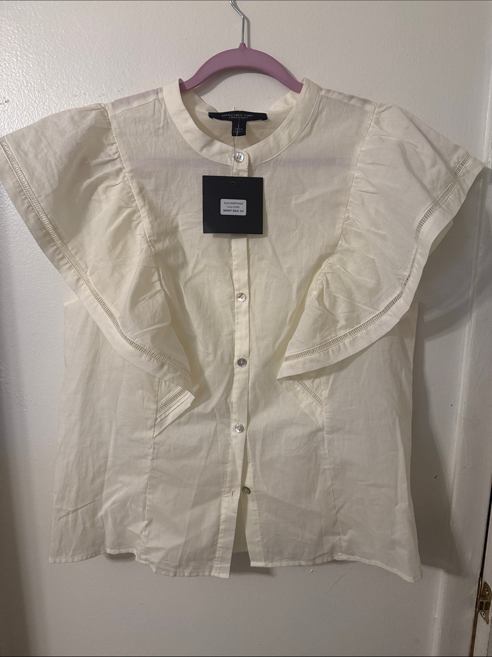 Marc New York Ivory Button-Front Blouse